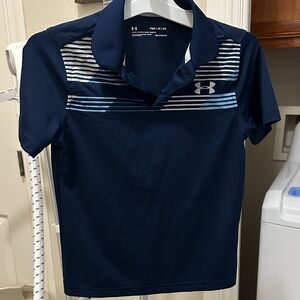 Under Armour Kids Blue Striped Polo